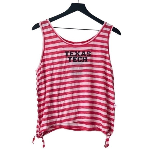 New! Texas Tech University Red White Stripes College Team Spirit Jersey Tank Top - Picture 2 of 9
